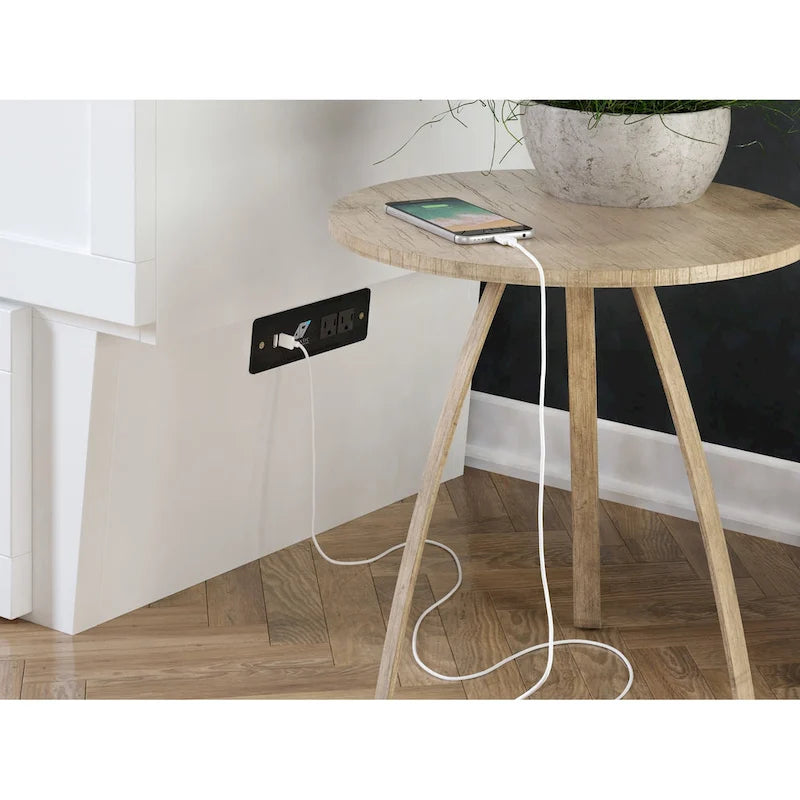 White / Espresso / Grey Queen Murphy Bed Chest with Storage & USB Charger