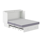 White / Espresso / Grey Queen Murphy Bed Chest with Storage & USB Charger