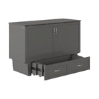 White / Espresso / Grey Queen Murphy Bed Chest with Storage & USB Charger