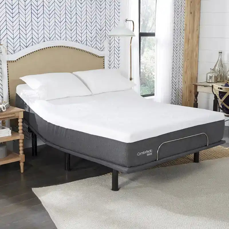 White Gel Memory Foam Mattress & Adjustable Bed Set, 1–2 Person
