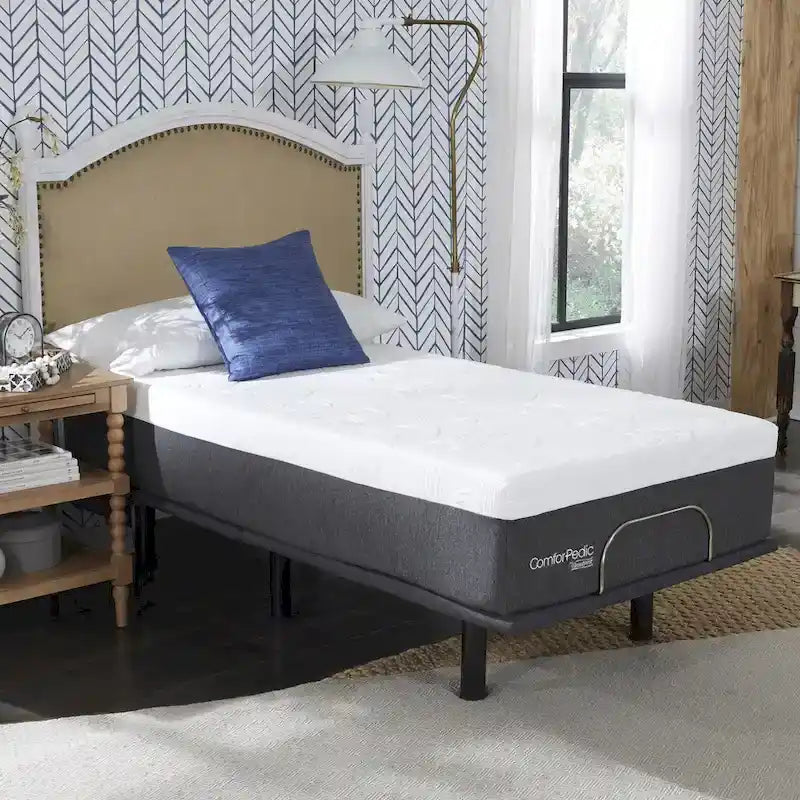 White Gel Memory Foam Mattress & Adjustable Bed Set, 1–2 Person