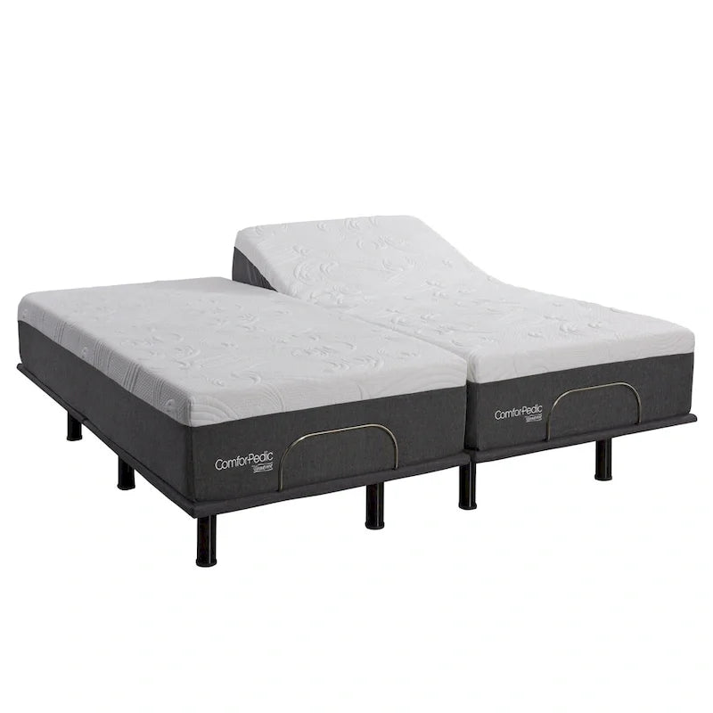 White Gel Memory Foam Mattress & Adjustable Bed Set, 1–2 Person