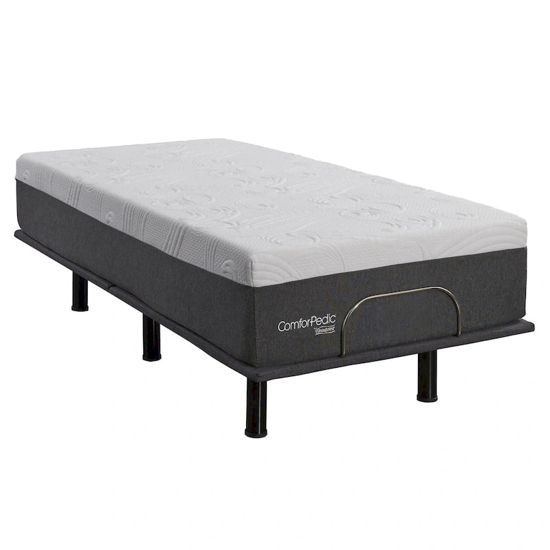 White Gel Memory Foam Mattress & Adjustable Bed Set, 1–2 Person