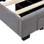 Beige / Pink / Blue / Grey Linen Upholstered Queen Platform Bed with 3 Drawers, for 2