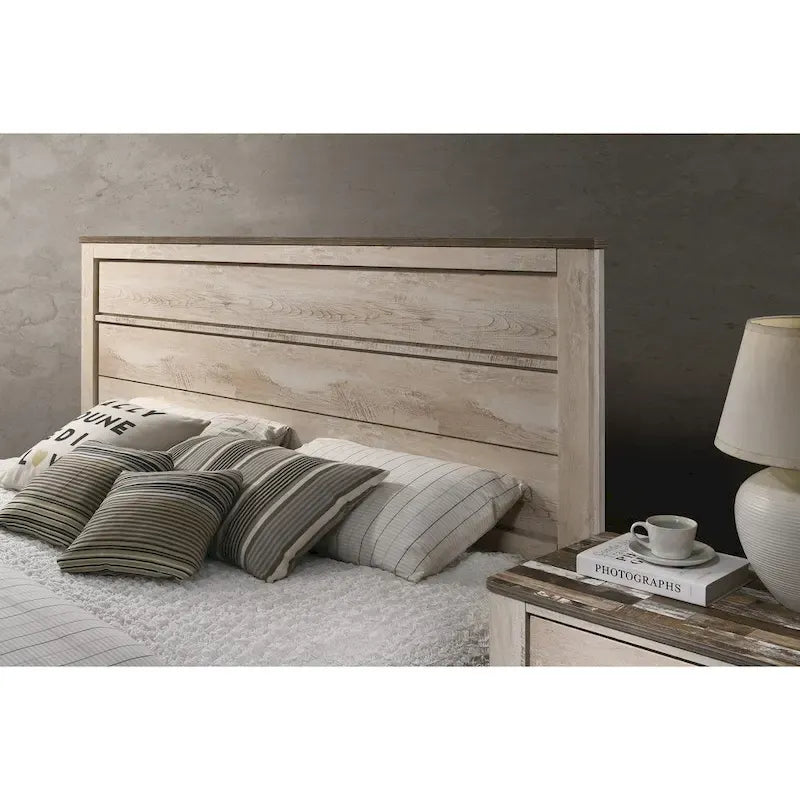 White-wash Contemporary King 5-Piece Bedroom Set