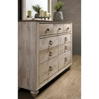 White-wash Contemporary King 5-Piece Bedroom Set