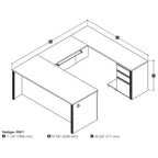 Multi-Color U-Shaped Workstation Desk with Pedestal, 1-Person