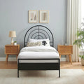 Black / White Metal Arch Twin Bed Frame, Mid-Century Style, Single