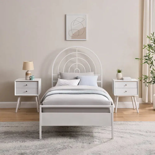 Walker Edison Modern Metal Arch Twin Bed Frame