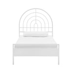 Black / White Metal Arch Twin Bed Frame, Mid-Century Style, Single