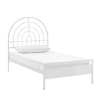 Black / White Metal Arch Twin Bed Frame, Mid-Century Style, Single