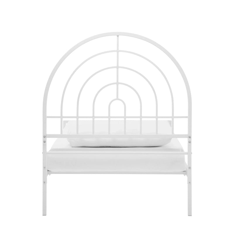Black / White Metal Arch Twin Bed Frame, Mid-Century Style, Single