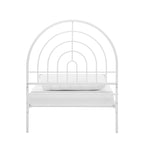 Black / White Metal Arch Twin Bed Frame, Mid-Century Style, Single