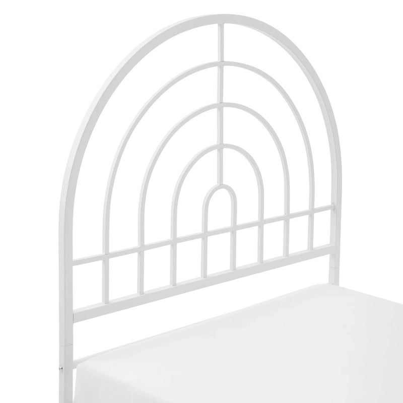 Black / White Metal Arch Twin Bed Frame, Mid-Century Style, Single