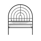 Black / White Metal Arch Twin Bed Frame, Mid-Century Style, Single