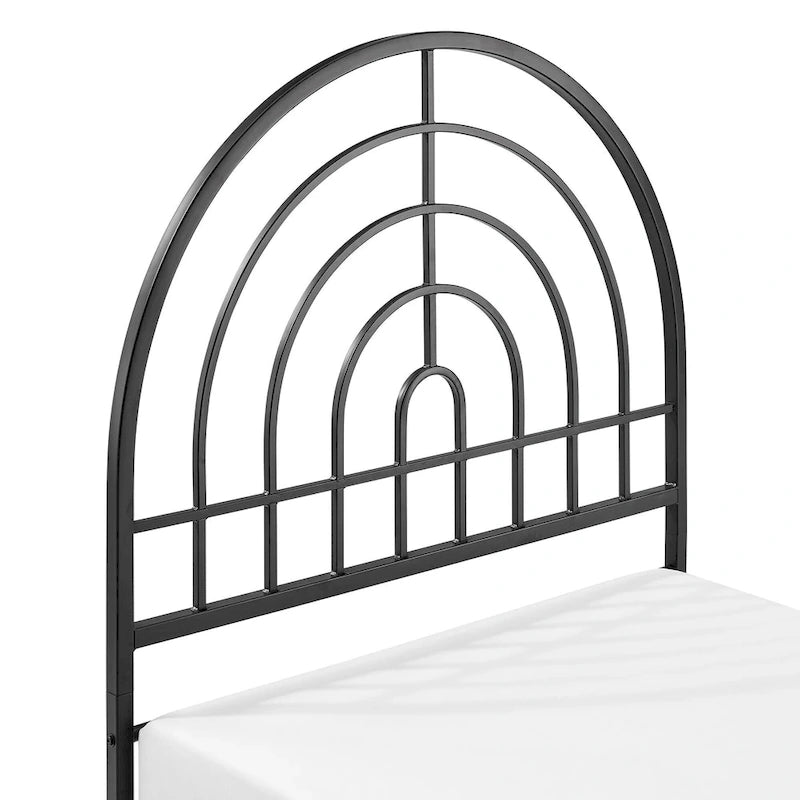 Black / White Metal Arch Twin Bed Frame, Mid-Century Style, Single