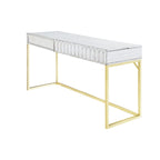 Walnut / Blue / Antique White Art Deco Lift-Top Standing Desk, 1-Person