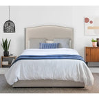 Ivory/Grey Upholstered Platform Storage Bed with 2 Drawers – Queen/King