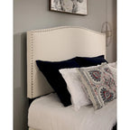 Ivory/Grey Upholstered Platform Storage Bed with 2 Drawers – Queen/King