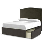 Ivory/Grey Upholstered Platform Storage Bed with 2 Drawers – Queen/King
