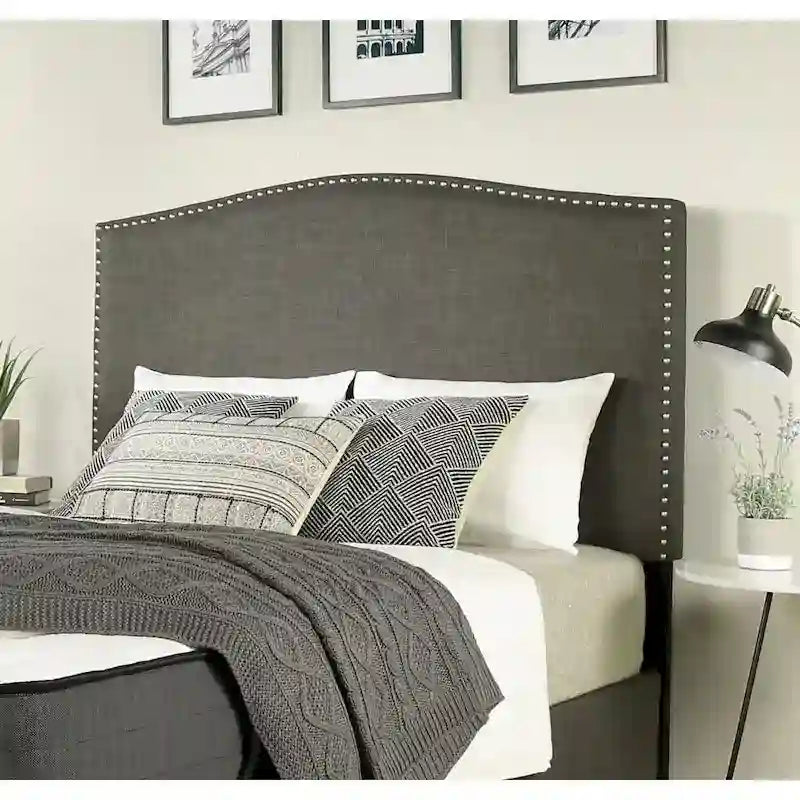 Ivory/Grey Upholstered Platform Storage Bed with 2 Drawers – Queen/King