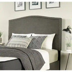 Ivory/Grey Upholstered Platform Storage Bed with 2 Drawers – Queen/King