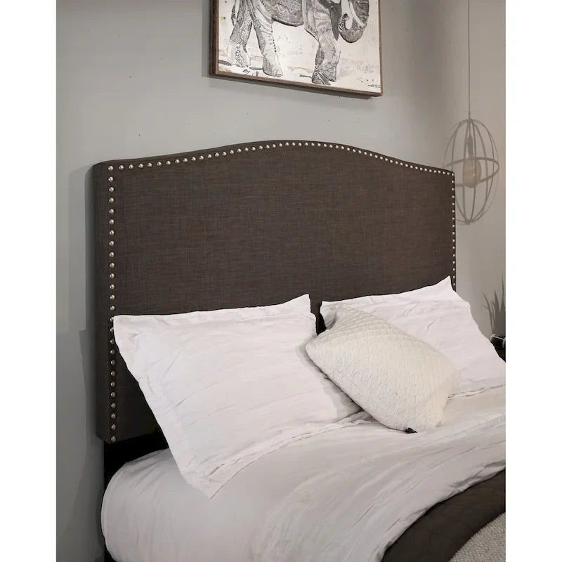 Ivory/Grey Upholstered Platform Storage Bed with 2 Drawers – Queen/King