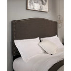 Ivory/Grey Upholstered Platform Storage Bed with 2 Drawers – Queen/King