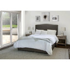 Ivory/Grey Upholstered Platform Storage Bed with 2 Drawers – Queen/King