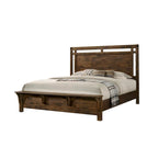 Brown Rustic Wood Panel 5-Piece Bedroom Set, Queen/King