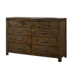 Brown Rustic Wood Panel 5-Piece Bedroom Set, Queen/King