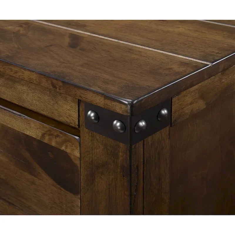 Brown Rustic Wood Panel 5-Piece Bedroom Set, Queen/King