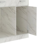 White 3-Drawer Reception Desk, Modern Style, Single-User