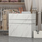 White 3-Drawer Reception Desk, Modern Style, Single-User