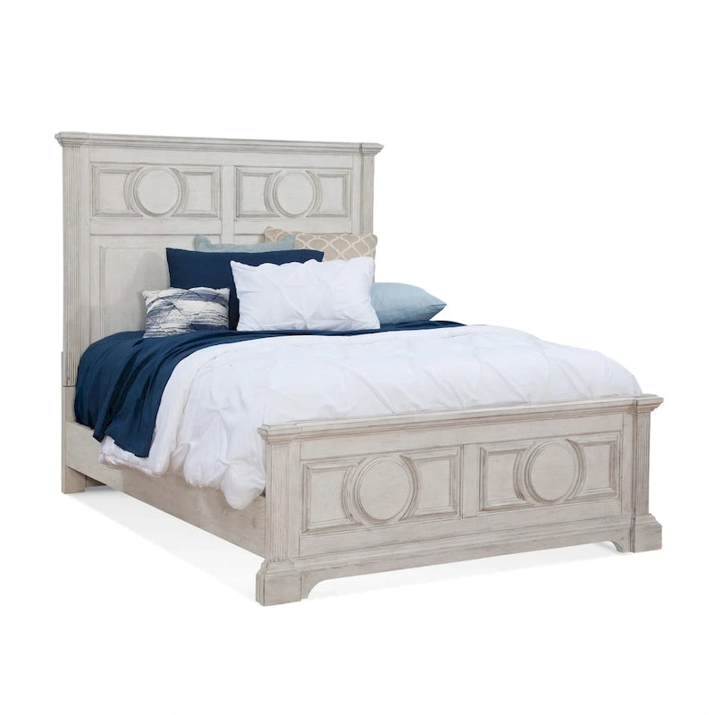 Antique White 6-Piece King Bedroom Set, Farmhouse Style