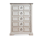 Antique White 6-Piece King Bedroom Set, Farmhouse Style