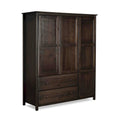 Shaker-Style 3-Door Wood Armoire, Espresso/Walnut/Cherry, 1-Person