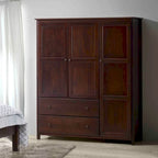 Shaker-Style 3-Door Wood Armoire, Espresso/Walnut/Cherry, 1-Person
