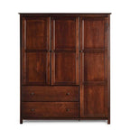 Shaker-Style 3-Door Wood Armoire, Espresso/Walnut/Cherry, 1-Person