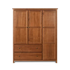 Shaker-Style 3-Door Wood Armoire, Espresso/Walnut/Cherry, 1-Person
