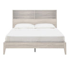 Grey / White / Cherry Bookcase Queen Platform Bed with USB Ports – 1-Person