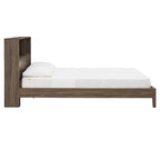 Grey / White / Cherry Bookcase Queen Platform Bed with USB Ports – 1-Person