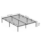 Black Metal Platform Bed Frame – Steel Slats, No Box Spring, 1–2 Person