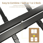 Black Metal Platform Bed Frame – Steel Slats, No Box Spring, 1–2 Person