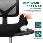Green / Orange / Blue / Grey / Black / Pink Armless Swivel Desk Chair with Back Support – Single