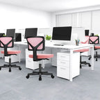 Green / Orange / Blue / Grey / Black / Pink Armless Swivel Desk Chair with Back Support – Single