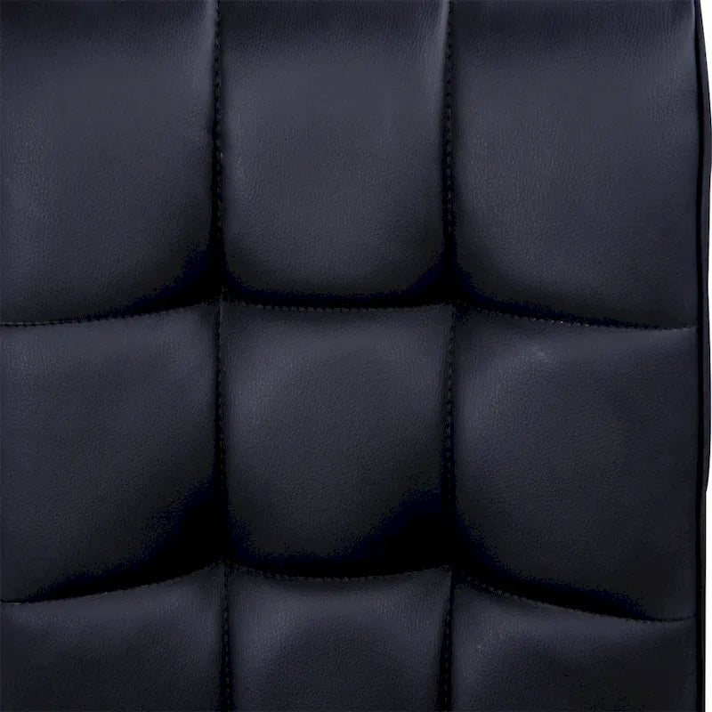 Black Mid-Back Office Chair, PU Leather, Swivel, Single