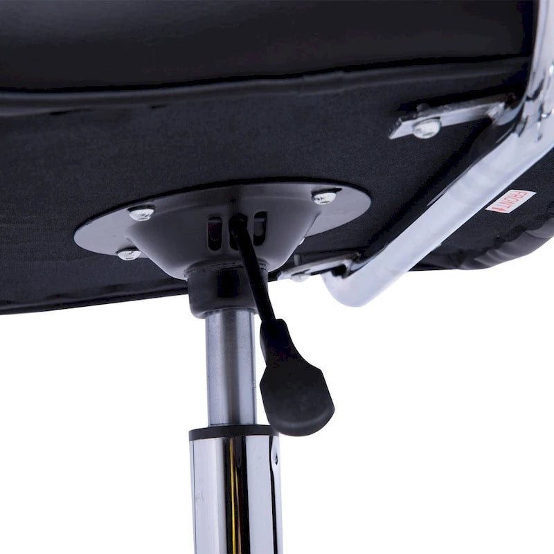 Black Mid-Back Office Chair, PU Leather, Swivel, Single
