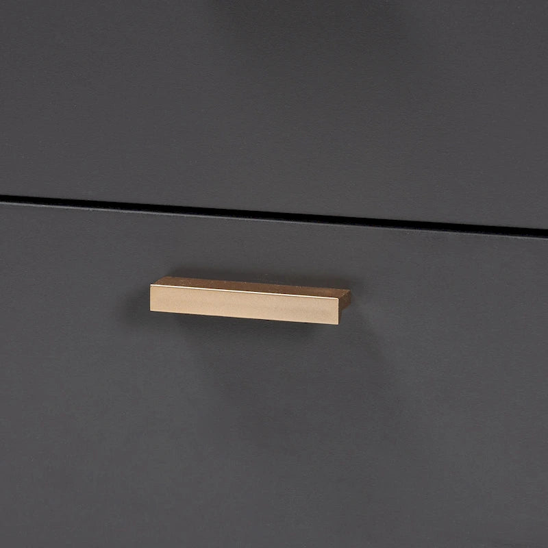 Charcoal Grey & Gold 2-Drawer Nightstand