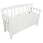 Brown / Snow White Mission-Style Storage Bench, Seats 1–2